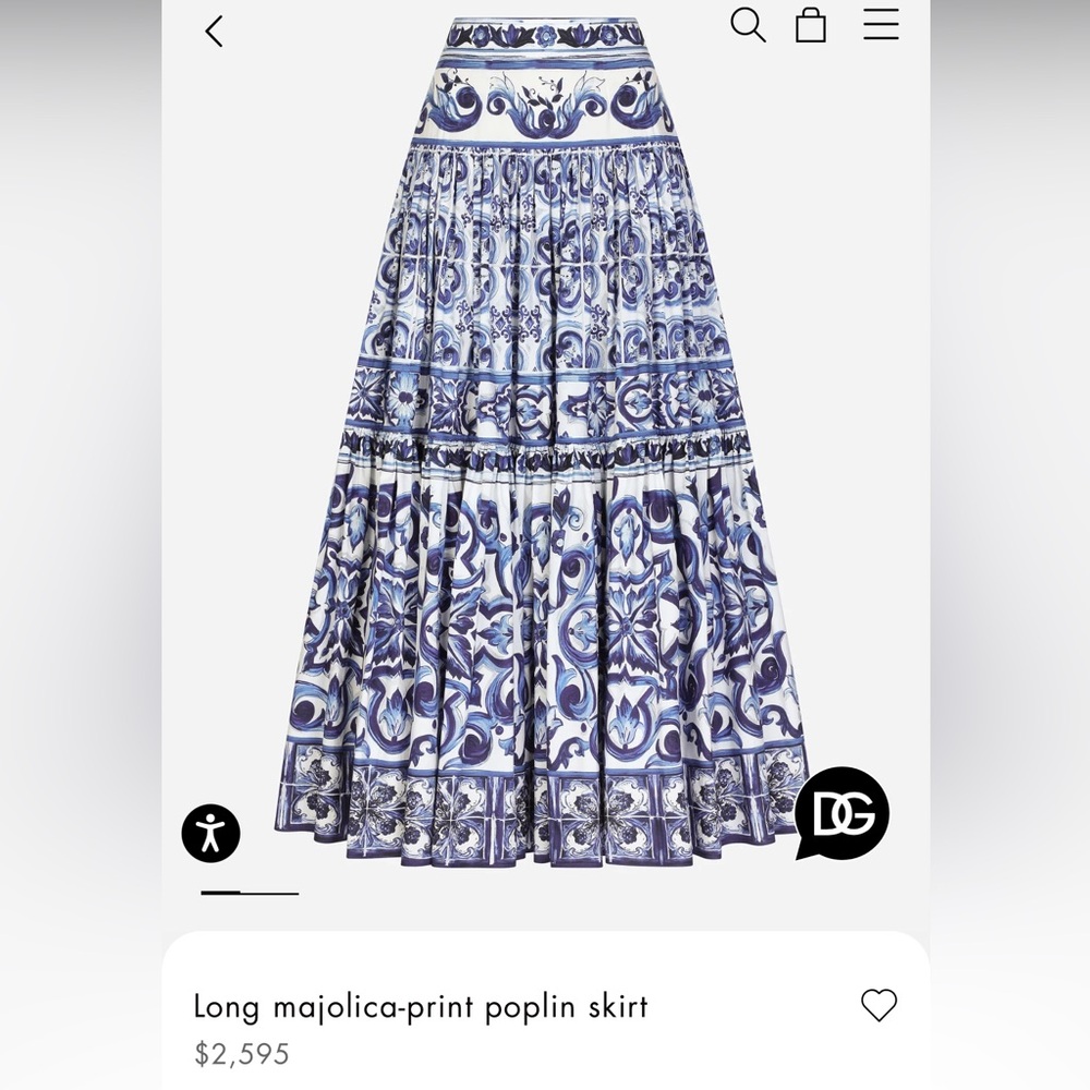 Dolce & Gabbana Blue and White Midi Skirt - Picture 2 of 7